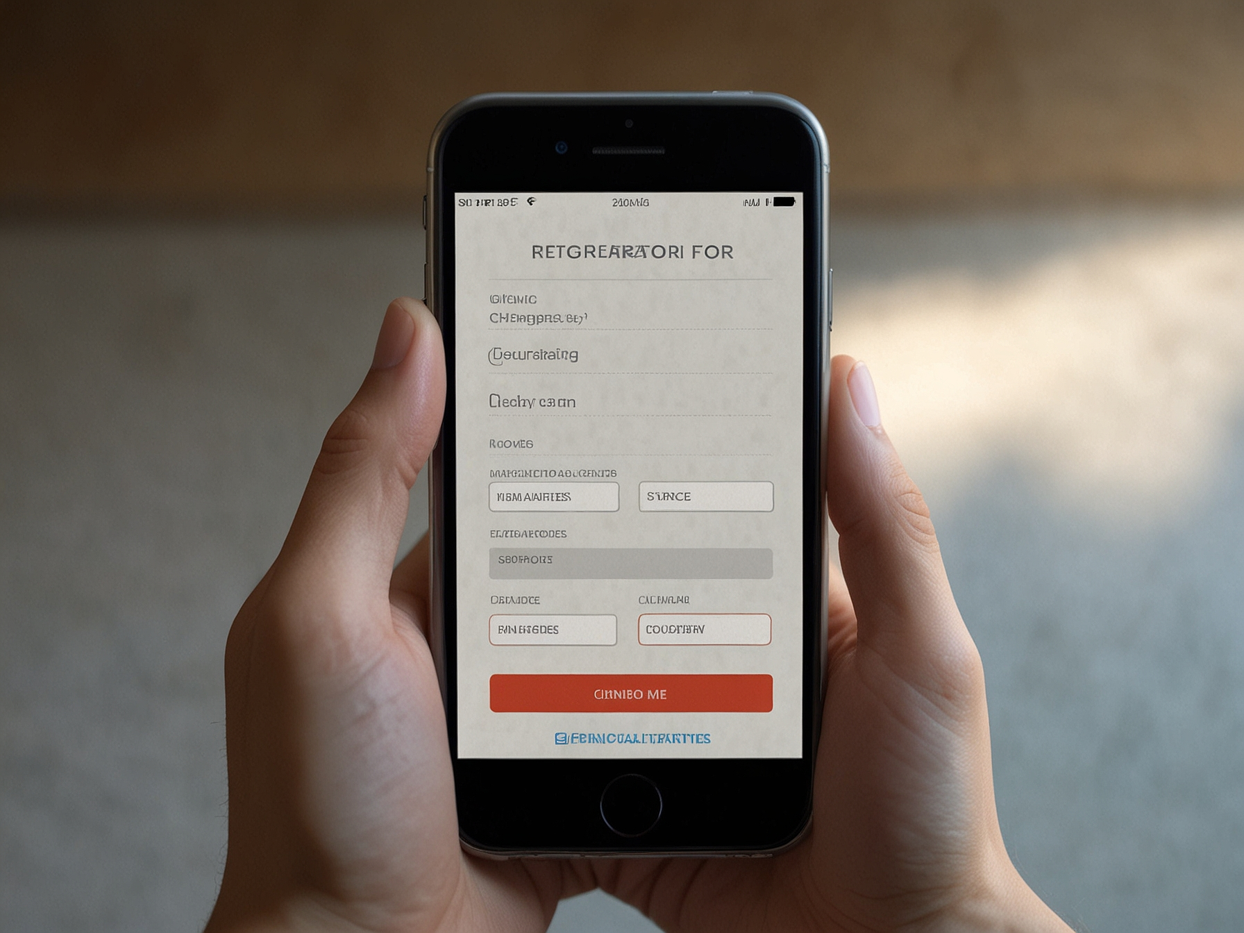User registering via mobile